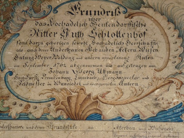 Rittergut Schlottenhof historische Karte aus 1762
